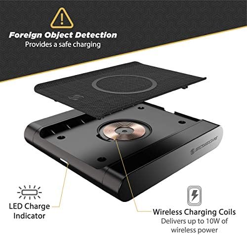 Scosche BLQP-XTSP Base Lynx Modular Qi-Certified Wireless Charging Hub – Fast, Customizable Charging Solution with Safety Features for Home and Office – Sleek Design for Effortless Device Powering and Enhanced Compatibility