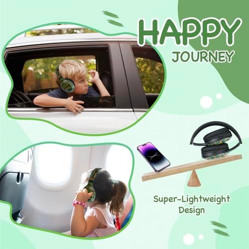 Advanced Bluetooth 5.3 Over-Ear Kids Headphones – Foldable Wireless Design with HD Sound, Built-In Microphone, and Safe Volume Control for Music, Gaming, and Movies – Universal Compatibility with Smartphones & Tablets (Black)