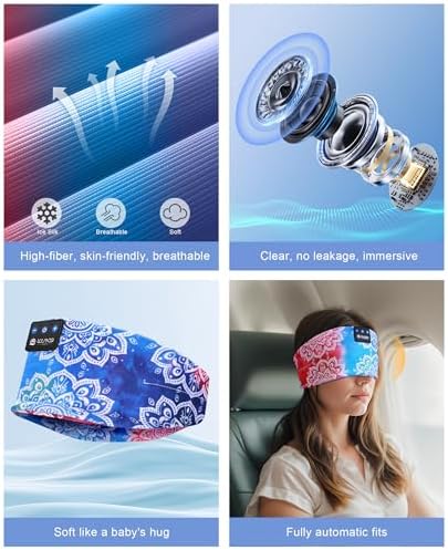 Ultimate Bluetooth 5.4 Sleep Headband Headphones – Designed for Side Sleepers, Unmatched Comfort for Active Lifestyles, Superior Sound Quality, Ergonomic Fit for Enhanced Relaxation, Ideal Tech Gift for Music and Podcast Enthusiasts