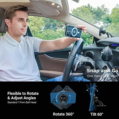 Magnetic Car Vent Mount 2-Pack for i Phone 12-16 & All Phones – PROfezzion Mag Safe Compatible Holder with Strong Metal Clip, Effortless Installation for Hands-Free Navigation and Calls, Sleek Design for Modern Vehicles – Ultimate Driving Convenience