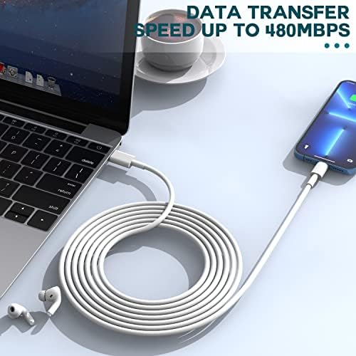 Rapid Charge Duo: 6 FT USB-C Lightning Cable & Dual Wall Charger for i Phone 14/14 Plus/13/12/11 Pro Max – Ultimate Fast Charging Solution for Apple Devices, i Pad & Air Pods – Compact & Durable Design for On-the-Go Power