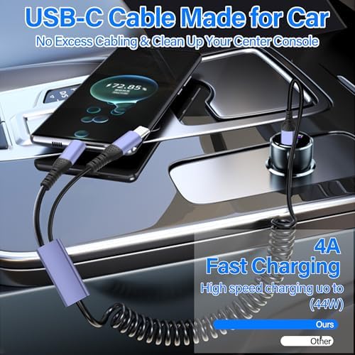 Versatile Coiled USB-C Splitter Cable: 5.9 FT Dual USB-A to Type-C Fast Charging & Data Sync Cable – Enhanced Compatibility for Phones, Laptops, and All Type-C Devices – Efficient 2 in 1 USB3.0 Design for On-the-Go Power and Connectivity
