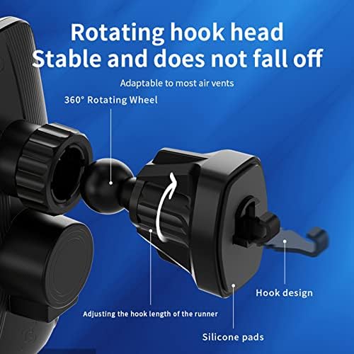 Fast Charging Wireless Car Charger Mount with Auto-Clamping Technology – 15 W Intelligent Induction Holder for All Android Smartphones (Elegant Blue) – Versatile, Secure, and User-Friendly Car Accessory for Effortless Navigation and Connectivity