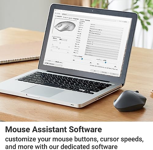 Elevate Your Productivity with the ELECOM Wireless Ergonomic Mouse – Silent Click, 2000 DPI Precision, 20-Month Battery Life, and Stylish White Design for PCs, Macs, and Laptops – Perfect for Home or Office Use