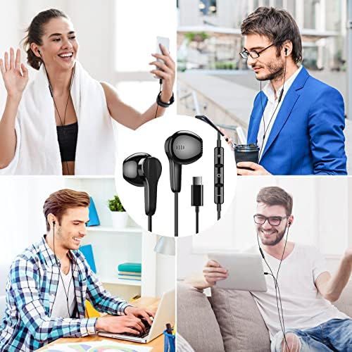 High-Performance USB C Headphones for Samsung S25 Ultra and i Phone 16 – Hi-Fi Stereo Wired Earbuds with Microphone and Volume Control, Magnetic Design for Tangle-Free Storage – Enhanced Compatibility with Galaxy Flip, Pixel 9, S24, S23 FE, and More
