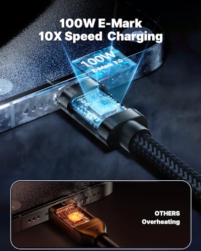 6 FT USB Type C Cable 2 Pack – High-Speed Fast Charging and Data Transfer Cord for Samsung Galaxy A Series and LG Models – Durable Nylon Braided Charger with Tangle-Free Design for Ultimate Convenience and Extended Reach