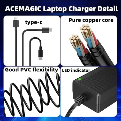 High-Performance 19 V Charger for ACEMAGIC Laptops – Optimized Power Adapter for AX15 Intel 15.6″ & AX16 Pro 16.1″ Models – Enhanced Safety Features with 2-Year Warranty for Reliable Use – Perfect for Sustained Efficiency and Longevity