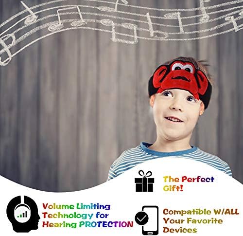 Crab-Themed Kids Headphones with Volume Limiting – Soft, Washable Fleece Headband for Safe and Comfortable Listening on the Go, Adjustable Fit for Growing Toddlers, Perfect for Music and Learning Adventures