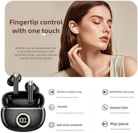 Drem Max Bluetooth 5.4 Wireless Earbuds – Superior Noise-Cancelling Technology with IP7 Waterproof Protection – 42-Hour Battery Life for Uninterrupted Listening – Ultra-Light Design for Active Lifestyles and Everyday Comfort – Exceptional Sound Quality for Smartphones, Tablets, and Laptops