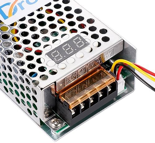 DROK 24 V Adjustable Power Supply – High-Efficiency AC to DC Converter for Reliable Power Delivery, 20 A 480 W Regulated Adapter Perfect for Computer Labs and Versatile Electronic Applications, Adjustable 5 V to 24 V Voltage Transformer for Enhanced Performance and Compatibility