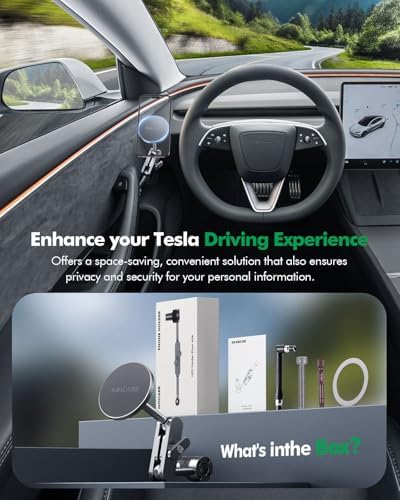 Magnetic Tesla Phone Mount for Model Y & Model 3 – Effortless Door-Install Holder for i Phone 16/15/14/13/12, Enhanced Stability & Compatibility with Mag-Safe Technology, Ideal Tesla Accessories for a Safer Driving Experience