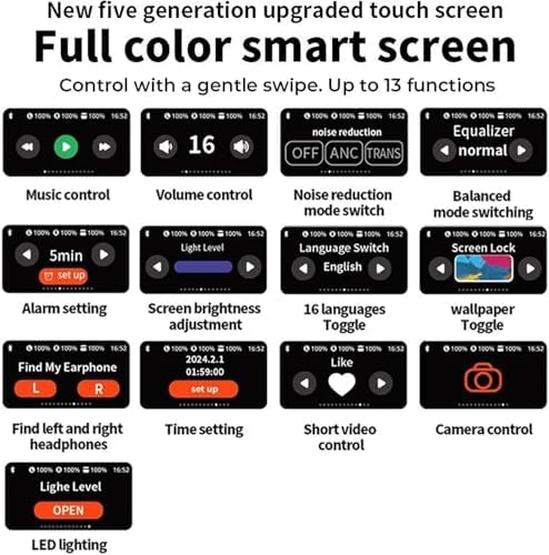 Z60 Bluetooth 5.3 Wireless Earbuds with Advanced Active Noise Cancelling – 40-Hour Battery Life, Touch Control, and IPX8 Waterproof for Ultimate Durability – Perfect for Commuters and Fitness Enthusiasts Seeking Superior Sound Quality