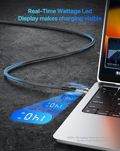 Transform Your Charging Setup with SOOPII 240 W USB C to USB C Cable – 10 ft Durable Power Cable Featuring LED Display for Fast Charging Mac Book Pro, i Phone 16/15 Pro Max, Galaxy S23 Ultra & More – High-Performance, Versatile Design for All Devices