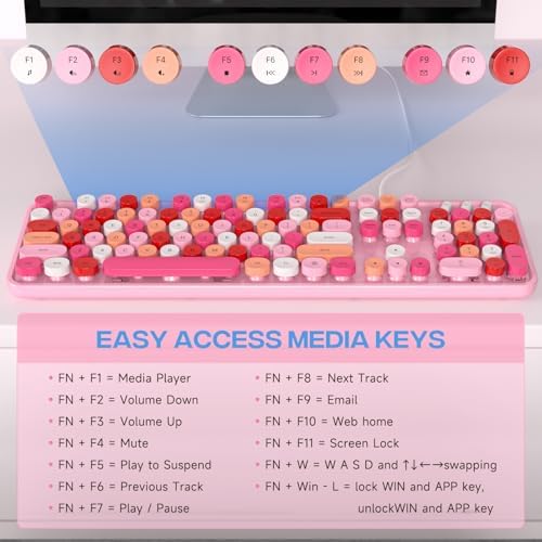 Illuminate Your Workspace with the Large Print Backlit Keyboard – Ergonomic USB Wired Multimedia Keyboard with Rainbow LED Lighting for Enhanced Comfort and Visibility on Windows PCs & Laptops