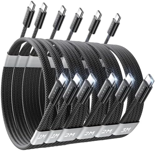 LISEN USB C to USB C Cable 5-Pack – Premium Fast Charging Solution with 60 W Power Delivery, Versatile Lengths (3.3 FT, 6.6 FT, 10 FT) for i Phone 16, i Pad Mini 6/Pro, Mac Book Pro 2020 & Samsung S23 – Durable, High-Speed Connectivity for All Your Devices