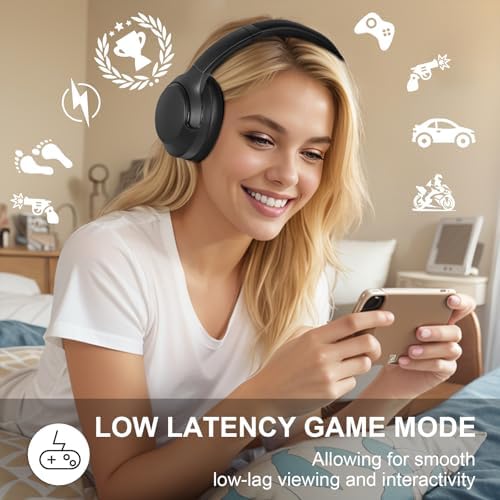 Transform Your Soundscape with T-fun NC50 Over-Ear Headphones – Cutting-Edge Bluetooth 5.3, 65-Hour Battery Life, Adaptive Noise Cancelling, and Tailored EQ Settings for Ultimate Listening Pleasure and Gaming Precision