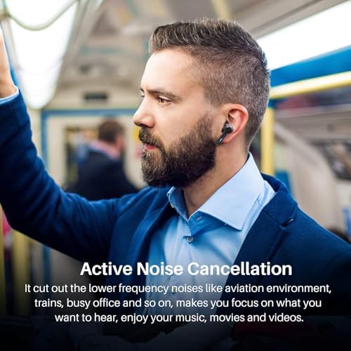 TOZO NC2 Wireless Earbuds: Premium Hybrid Active Noise Cancelling with Bluetooth 5.3, IPX6 Waterproof Design, Deep Bass Sound Quality, and Comfortable Ergonomic Fit for Audiophiles and Fitness Enthusiasts – Unleash Your Music Anywhere