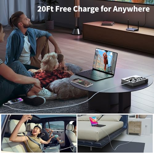 20 FT Ultra-Long i Phone Charger Cable – Fast 60 W 2-in-1 USB-C & Lightning Charging Cord for i Phone 16/15/14/13/12/11, i Pad & Mac Book – Durable Braided Design for Home, Office & Outdoor Use – Unmatched Flexibility and Rapid Power Delivery