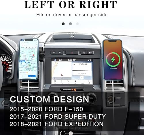 Mag Safe Wireless Car Charger for Ford F-150 (2015-2020) & Expedition (2018-2021) – 15 W Fast Charging Magnetic Phone Holder – Secure Fit for i Phone 15/14/13/12 Pro Max Plus – Effortless Installation & Sleek Design for Optimal Convenience