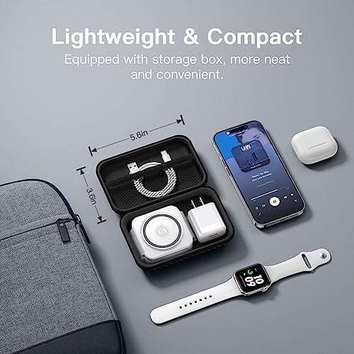 Magnetic 3-in-1 Travel Charging Station for Apple Devices – Ultra-Fast Wireless Charger for i Phone 16/15/14/13/12/Pro/Max/Mini, Air Pods Pro/Wireless, and Apple Watch Series Ultra/SE/10/9/8/7/6/5/4/3/2 – Compact Foldable Design for Ultimate Portability and Compatibility, Ideal for Busy Professionals and Travelers Seeking Efficiency and Style
