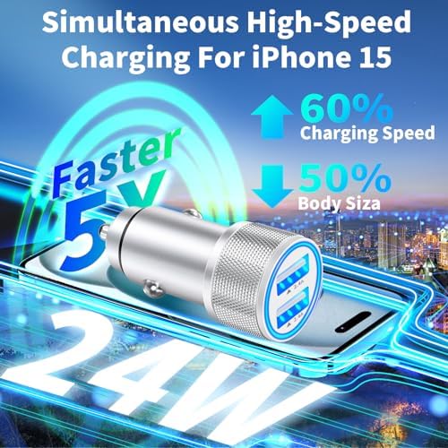 BARMASO 72 W Dual PD Power USB-C Car Charger 2-Pack – MFi Certified Fast Charging Solution for i Phone 16/16 Pro/16 Pro Max & Galaxy S24/S23 – Ultimate Compatibility & Safety Features for On-the-Go Power