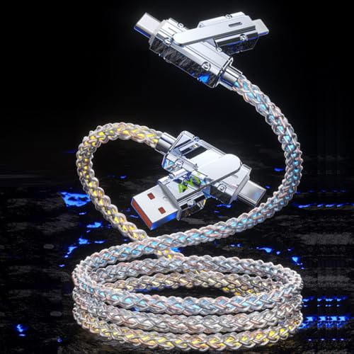 AYI 6-in-1 Universal Multi-Port Charger: Fast PD Charging Cable with USB A/Type C, Lighted Current Indicator, and Enhanced Device Compatibility for Smartphones, Laptops, and Tablets – Compact, Durable, and Travel-Friendly Solution