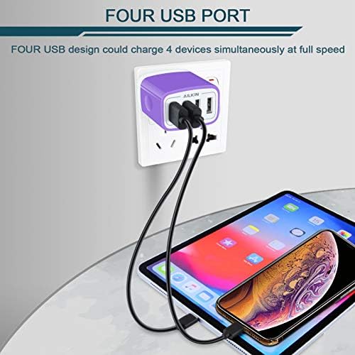 AILKIN 4.8 A Multi-Port USB Wall Charger – Ultimate Fast Charging Station for i Phone 15/14/SE/13/12/11 Pro Max & Samsung S23/S22 – Compact Power Hub with Built-in Safety Features for Home, Office & Travel