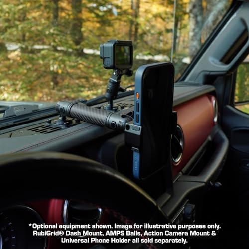 Revolutionary Bulletpoint Dash Mount with 5.9″ Adjustable Carbon Fiber Arm – Universal Compatibility for i Phone & Android Smartphones – 20 mm Ball Joint for Enhanced Stability and Safety – Ideal for Drivers Seeking Seamless Integration and Distraction-Free Navigation