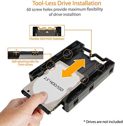 Upgrade Your Storage Efficiency with the ICY DOCK EZ-Fit PRO MB082 SP | Tool-Less 2 Bay Metal SSD Mounting Bracket for 2.5-Inch SSDs in 3.5-Inch Drive Bays | Fast Installation & Durable Design for Enhanced Compatibility and Cooling Performance