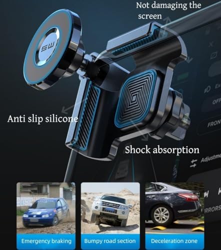 Phone Mount for Tesla Model 3 Accessories,Strongest Magnet Power Magnetic Car Phone Holder Mount for Tesla Model Y Accessories,for All iPhone & Android Phones with Magnetic Ring (Black, M) – Enhanced Compatibility and Speed