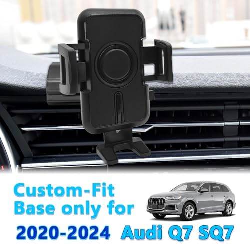 WAAPAK Premium Car Phone Holder Mount for Audi Q7 & SQ7 (2016-2025) – Secure Smartphone Cradle with 360-Degree Rotation, Thick Case Compatibility, and Sleek Interior Design for Effortless Navigation and Hands-Free Calling