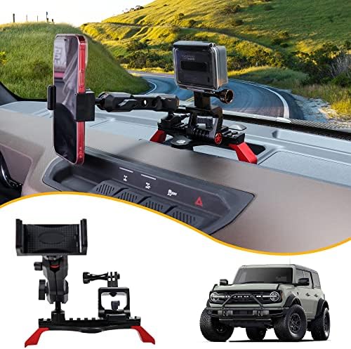 BESTAOO Premium Adjustable Dash Phone Mount for 2021-2025 Ford Bronco – Essential Driver-Side Cell Phone Holder for Effortless Navigation & Communication – Superior Stability with Universal Smartphone Compatibility