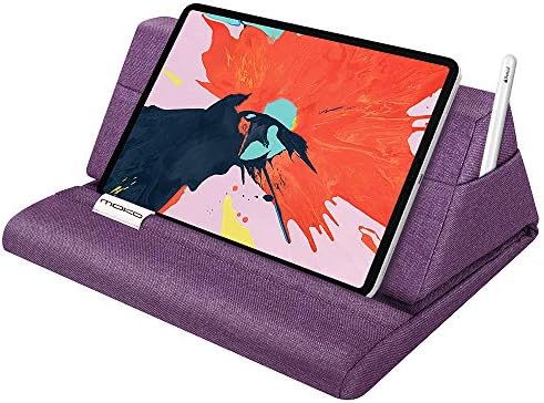 Mo Ko Tablet Pillow Stand – Premium Soft Support for Tablets Up to 11 Inches, Ideal for i Pad 10.2″ (8 th Gen), i Pad Air 4/3, i Pad Pro 11/10.5/9.7, Mini 5/4, Galaxy Tab S6/S7 11″ – Luxurious Hands-Free Viewing Solution in Chic Purple for Ultimate Relaxation and Versatile Use