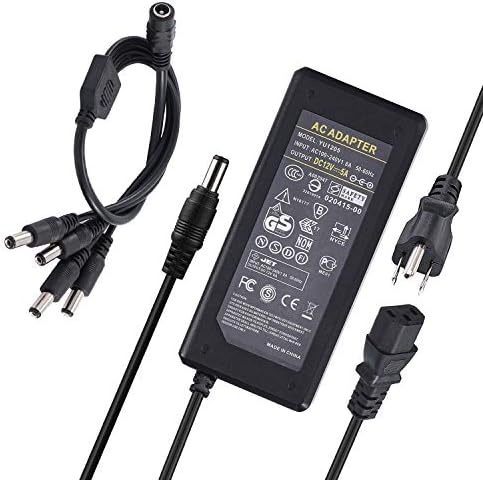 Le Tao Xing 12 V 5 A Universal Power Supply Adapter – Premium AC to DC Converter for LED Strip Lighting and CCTV Security Systems, 60 W with Enhanced Safety Features – Compact Design for Reliable and Efficient Power Delivery in Home and Professional Settings