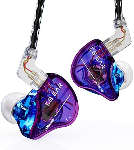 Unleash Superior Sound Quality with KBEAR Storm In-Ear Monitors – High-Fidelity 10 mm Dynamic Driver Earbuds in Stunning Purple for Musicians and Audiophiles – Ideal for Studio Use and Live Performances with Unmatched Comfort and Clarity