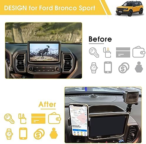 Versatile Dash Phone Holder for Ford Bronco Sport – Secure Multi-Function Mount for Smartphones & Cameras with Integrated Storage Tray – Perfect for 2 & 4 Door Models – Effortless Installation & Enhanced Compatibility for Adventurous Drivers