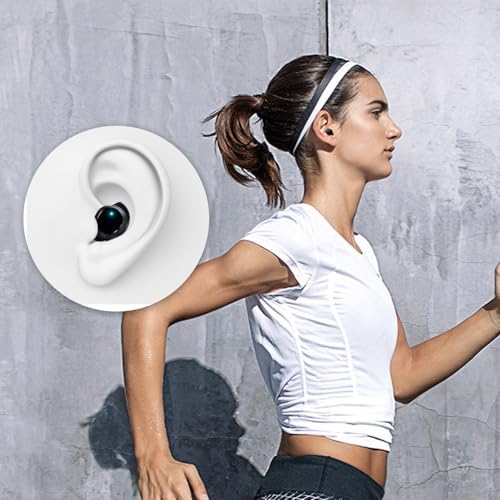 IHAO Bluetooth 5.3 Clip-On Sport Earbud Headphones – 80-Hour Playtime, Noise-Cancelling Hi-Fi Sound, IPX4 Waterproof, Secure Fit for Active Lifestyles, Perfect for Workouts and Leisure, Enhanced Connection Speed, Painless Wear – Black