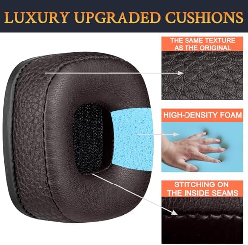 Upgrade Your Marshall Major Headphones with SOULWIT Dark Coffee Protein Leather Replacement Ear Pads – Unmatched Comfort and Sound Isolation for I/II/III/IV/V Models – Effortless Installation & Long-lasting Durability for Music Enthusiasts and Professionals