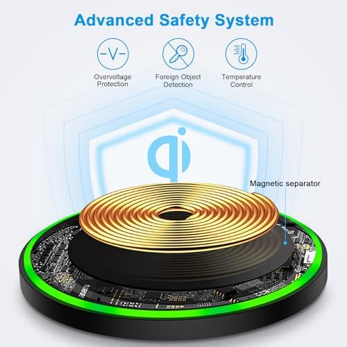 Ultra-Fast 15 W Wireless Charging Pad for Samsung S25 Ultra & Google Pixel – Sleek Fast Charge Station for Galaxy S25/S24 FE/S23/S22/S21/S20/S10/Z Flip 6/5 – Optimal Efficiency & Modern Design for Home or Office Use