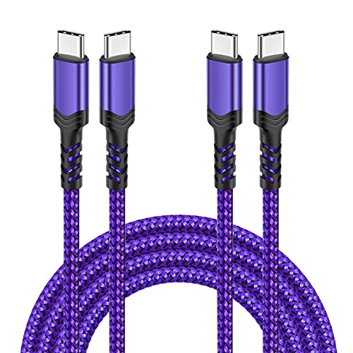 10 ft USB C to USB C Charging Cable – Fast 60 W Power Delivery Braided Cord for Galaxy S23 Ultra, i Phone 15/16, i Pad Pro, Mac Book – Durable, Tangle-Free Design in Purple, Green, Blue, Pink for Maximum Flexibility and Style