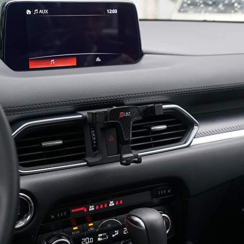 Mazda CX-5 2017-2025 Compatible BEERTE Adjustable Phone Holder – Carbon Fiber Gravity Mount for Secure Smartphone Positioning – Universal Fit for All Devices – Effortless Installation and Enhanced Driving Safety