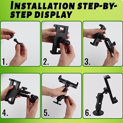 Heavy-Duty Metal Tablet Mount for Vehicles – Versatile 360° Adjustable Holder for Dashboards, Walls & Desks, Fits 7-14.6 Inch Tablets – Ultimate Stability & Quick-Release Design for On-the-Go Professionals