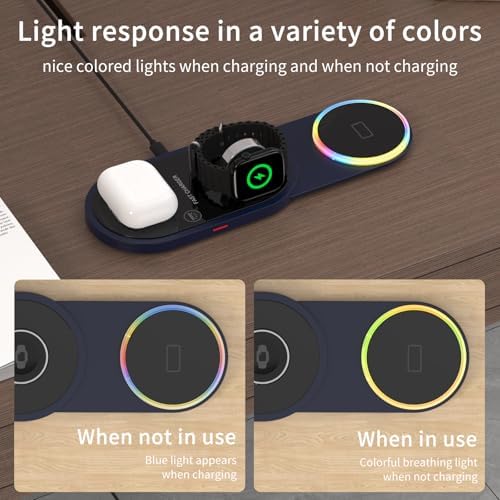 Ultimate 3-in-1 Foldable Charging Station for Apple Devices – Fast Wireless Charger with Magnetic Pad for i Phone 16/15/14/13/12, Apple Watch Series & Air Pods Pro/4/3/2 – Perfect Portable Solution for Effortless Charging on the Go