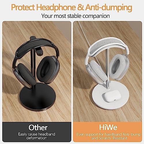 Upgrade Your Desk with the All-in-One Wireless Headphone Stand & Fast Charging Dock – Sleek Organizer for i Phone 15/14/13/12/11 & Air Pods Pro/3/2, Premium White Finish Ideal for Gamers and Music Aficionados, Optimize Your Workspace Efficiency and Connectivity