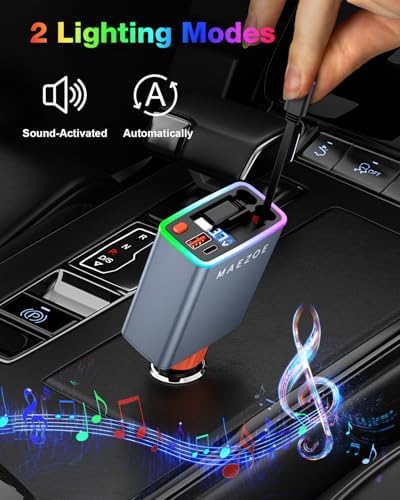 120 W Retractable Car Charger – 4-in-1 USB-C Fast Charging Adapter for i Phone 16/15/14/13/12 & Samsung Devices – Compact, Durable Design for Effortless Organization and Rapid Power Delivery on the Go