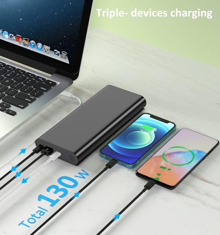 Sun Jack 100 W High-Capacity Portable Power Bank – 25600 m Ah Quick Charge Battery Pack with Dual USB-C & USB 3.0 Ports, Rapid Re-Charge Technology, E-Marker Cable for Ultimate Device Compatibility and Efficiency