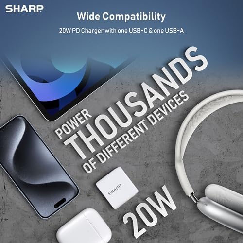 Powerful 20 W Dual-Port USB C Charger with Ga N Technology – Compact, Foldable, and Travel-Ready for i Phone 15 Series, i Pad Pro, and Air Pods – Versatile Fast Charging Solution with Enhanced Compatibility and Efficient Performance