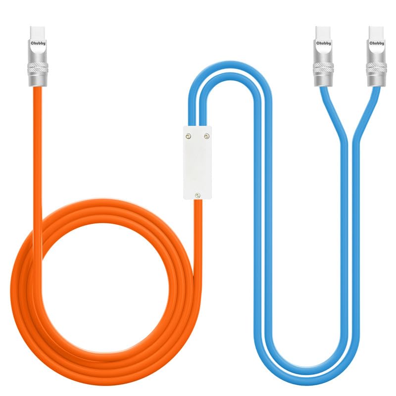 Chubbycable 2-in-1 USB C Fast Charge & Data Transfer Cable – 100 W High-Speed Performance with Durable 4.2 FT Silicone Design for Universal USB A & C Compatibility – Perfect Charging Solution for Smartphones, Tablets, & Laptops