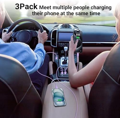 Essri 3-Pack Carplay USB A to C Cable for iPhone 16/15 Pro Max,USB C Car Charger Cable 3FT,Fast Charging Cord Compatible with iPad Pro/Air/Mini, for Apple 16/15 Series,for Samsung,Blue – Enhanced Compatibility and Speed
