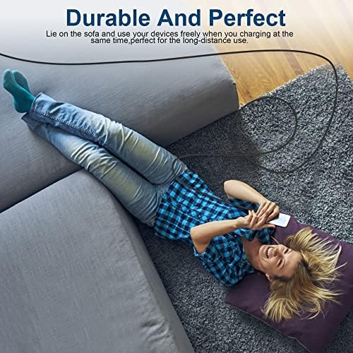 Extra Long 16 ft USB Type-C Fast Charging Cable – Braided USB C to A Quick Charge Cord for Samsung Galaxy S10, S9, S8 Plus, Note 10, 9, 8 & LG V50, V40, G8, G7 – Enhanced Durability and Performance in Sleek Grey Design